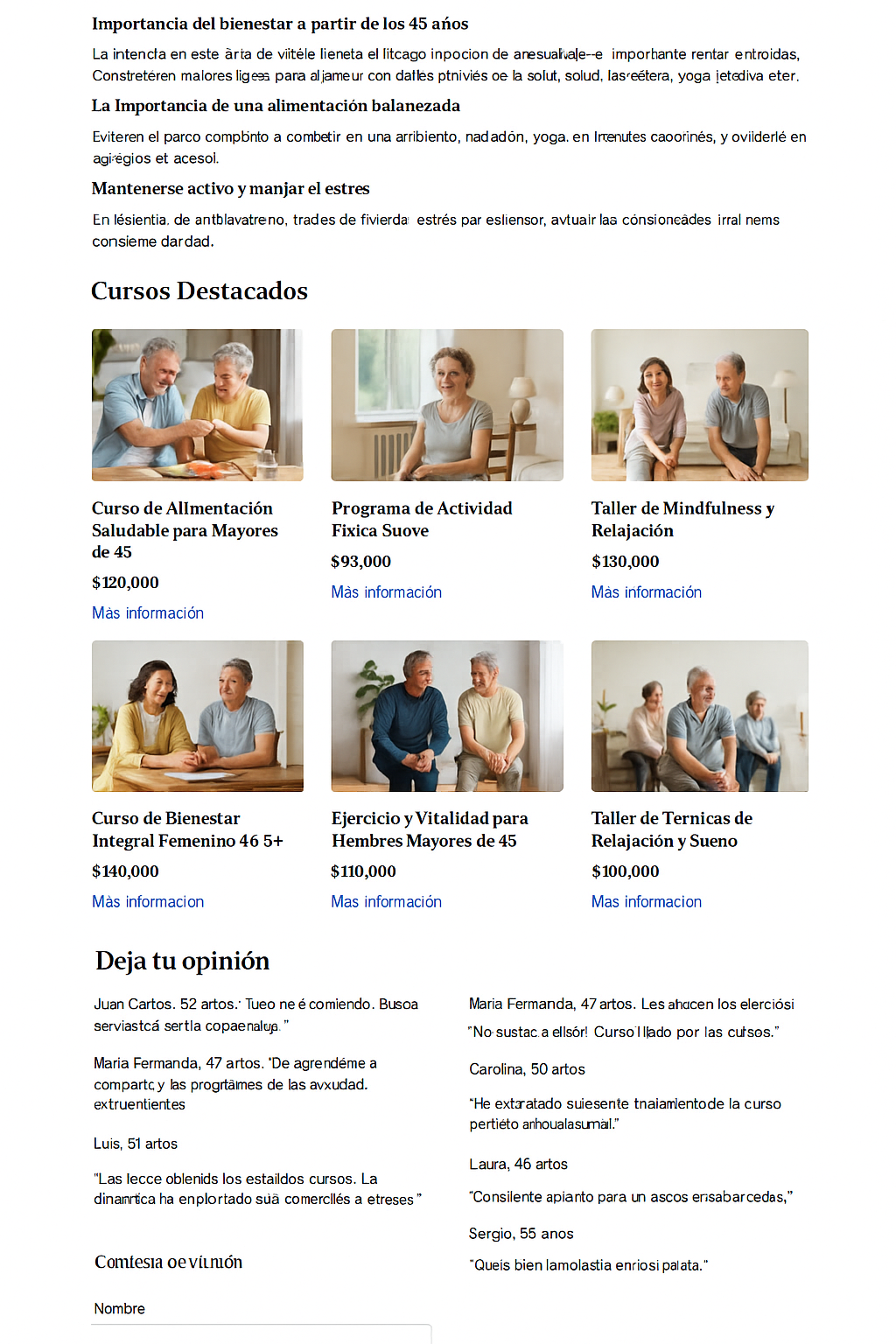 Personas mayores leyendo en un ambiente agradable